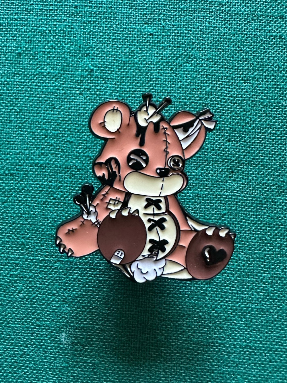 Horror Rag Teddy Bear Enamel Pin